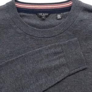 Ted Baker Wool Cashmere Blend Men's Crewneck Sweater Gray Men's Size 3XL TB 7